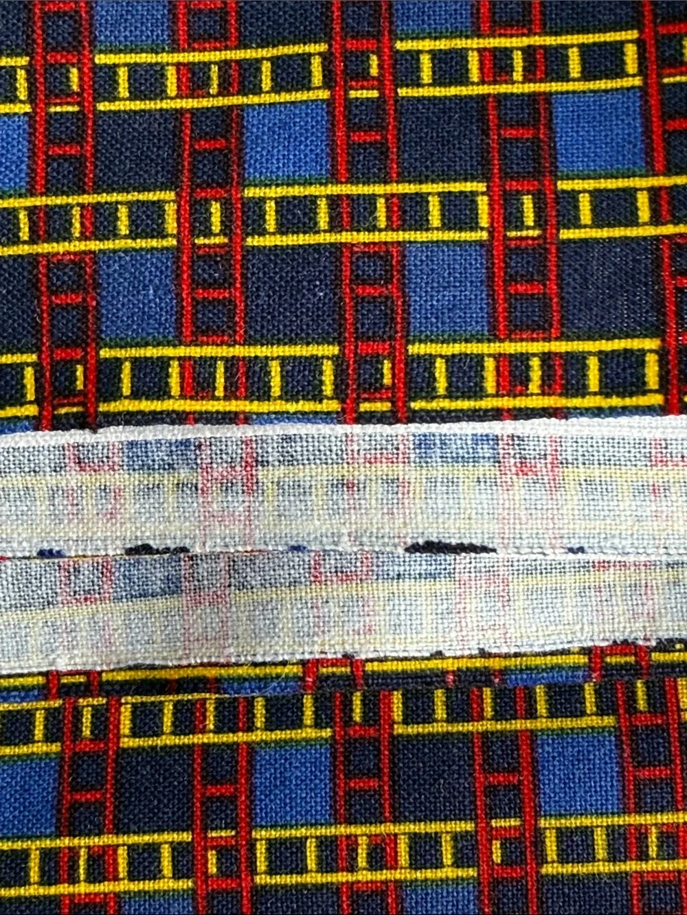 Vintage David Textiles Novelty Ladder Print Cotton Fabric 2 Yards x 44”